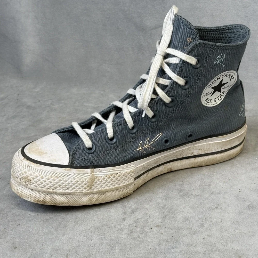 Converse Shoes Womens Size 7 Blue Chuck Taylor All‎ Star 2 Platform Bird A12181C